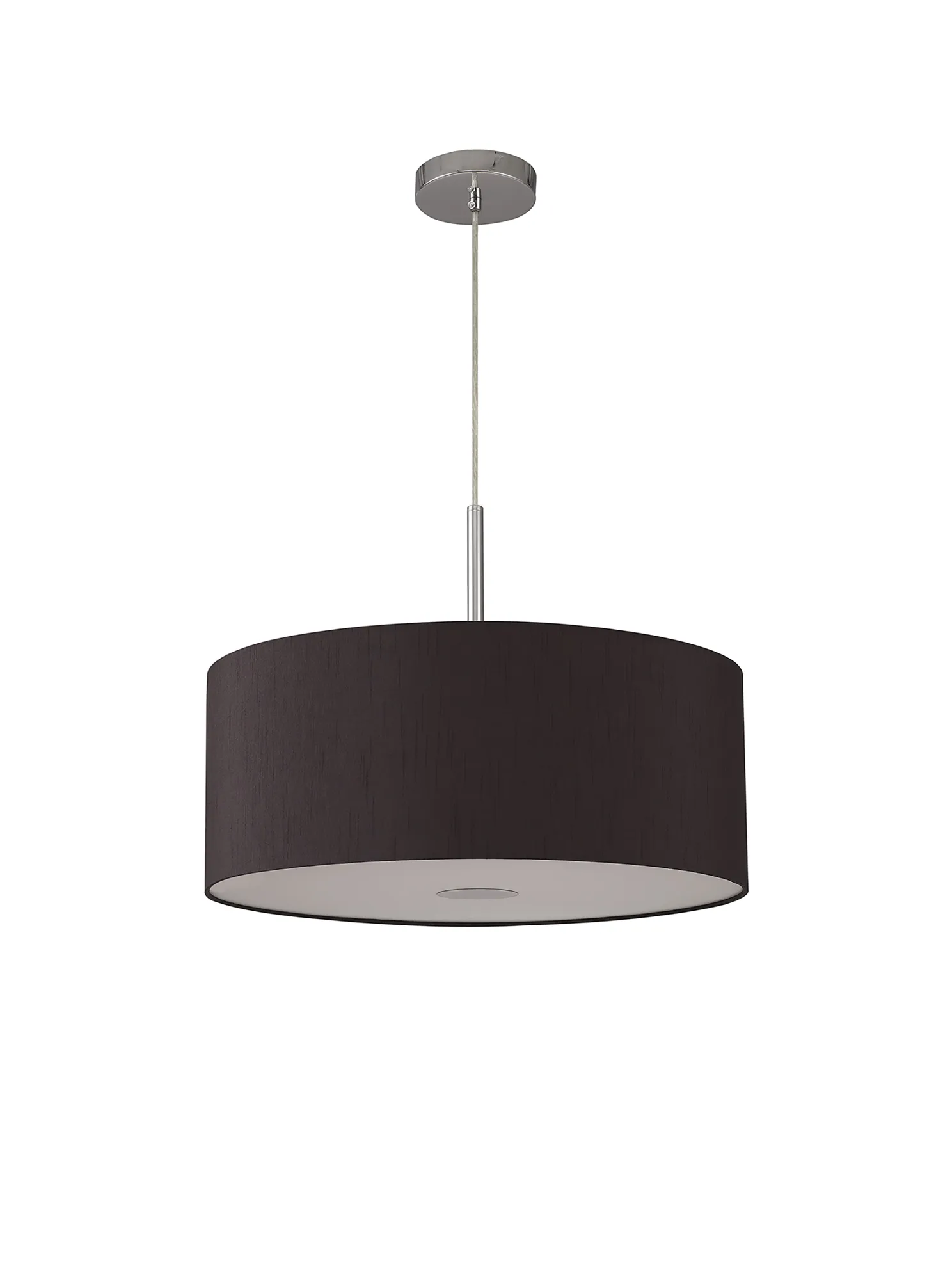 Baymont 50cm Pendant 1 Light Polished Chrome, Black, Frosted Diffuser DK0149  Deco Baymont CH BL
